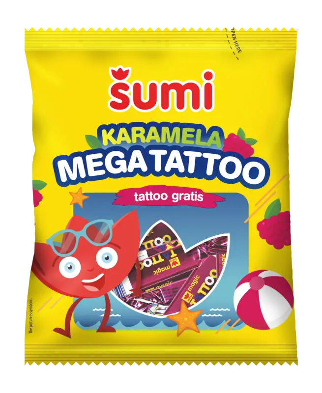 Karamela bombon Mega Tattoo