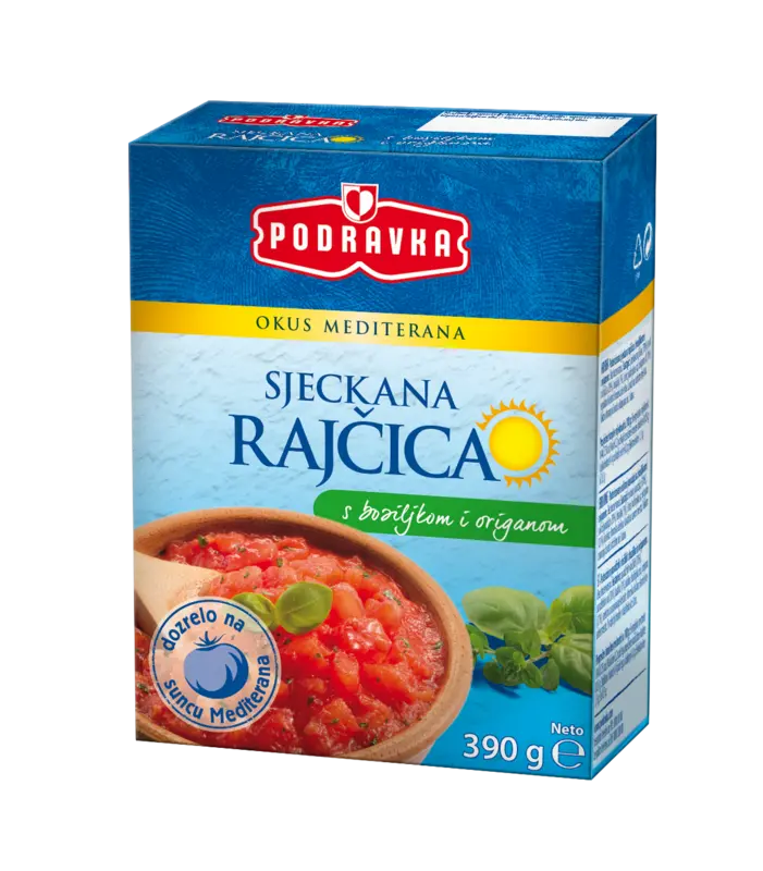 Sjeckana rajčica s bosiljkom i origanom