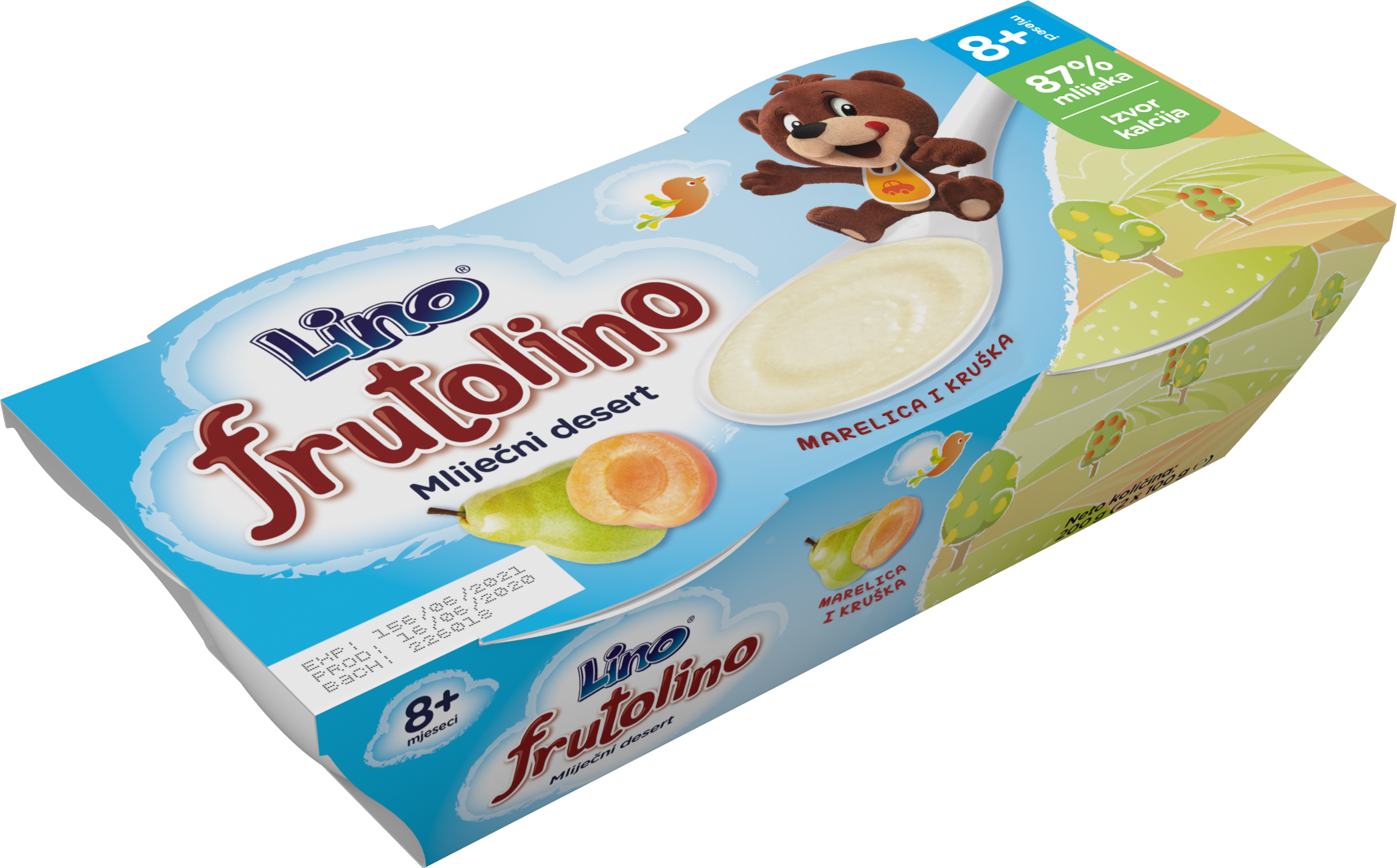 Frutolino mliječni desert marelica i kruška