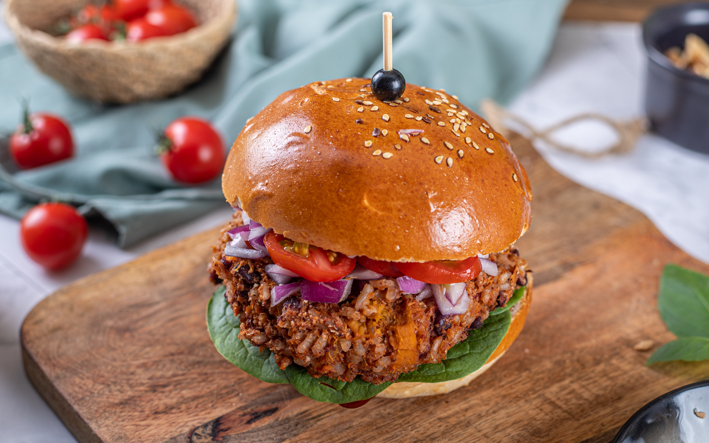 Veganski burger od riže, batata i graha