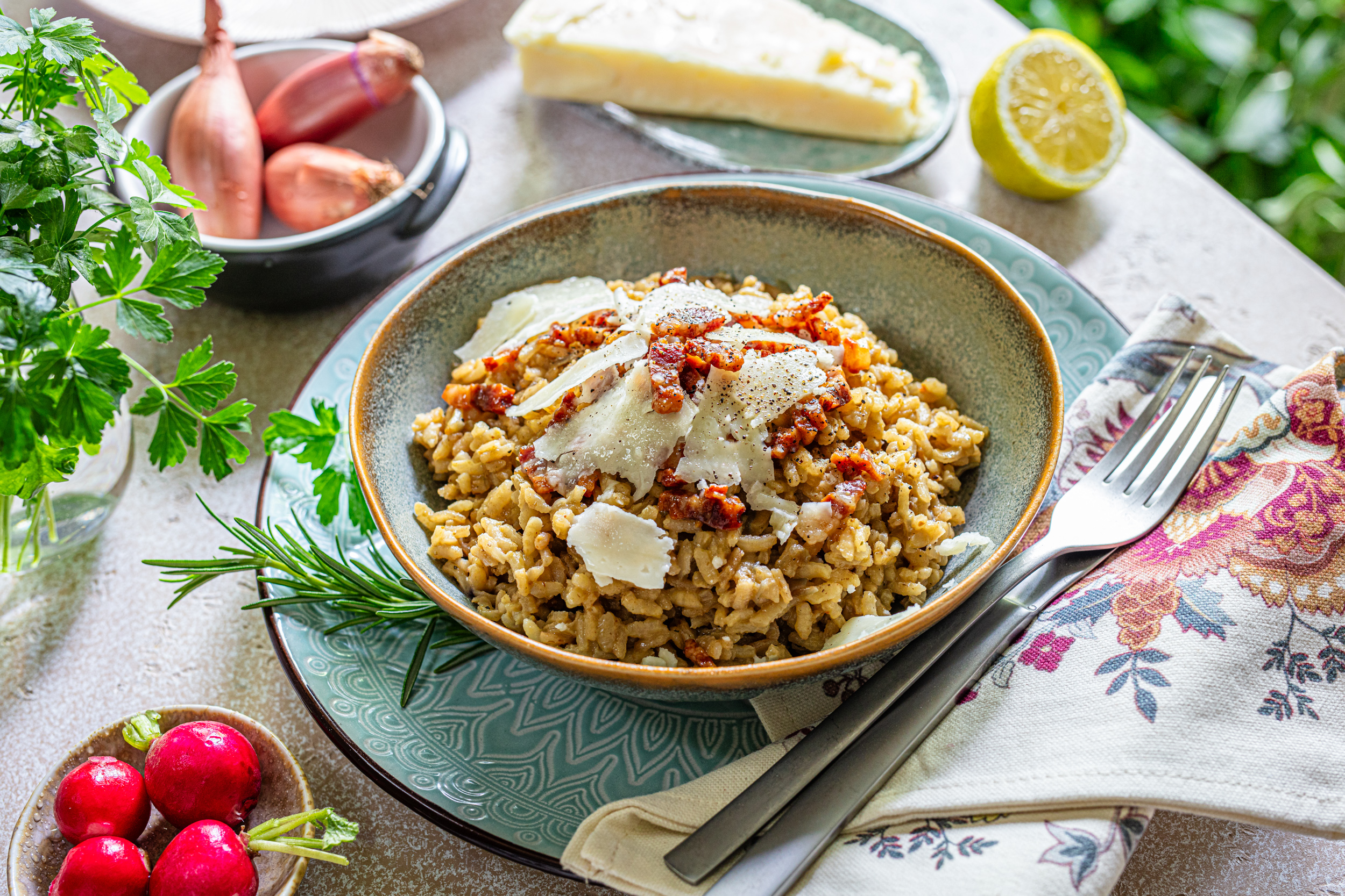 Rižoto à la carbonara