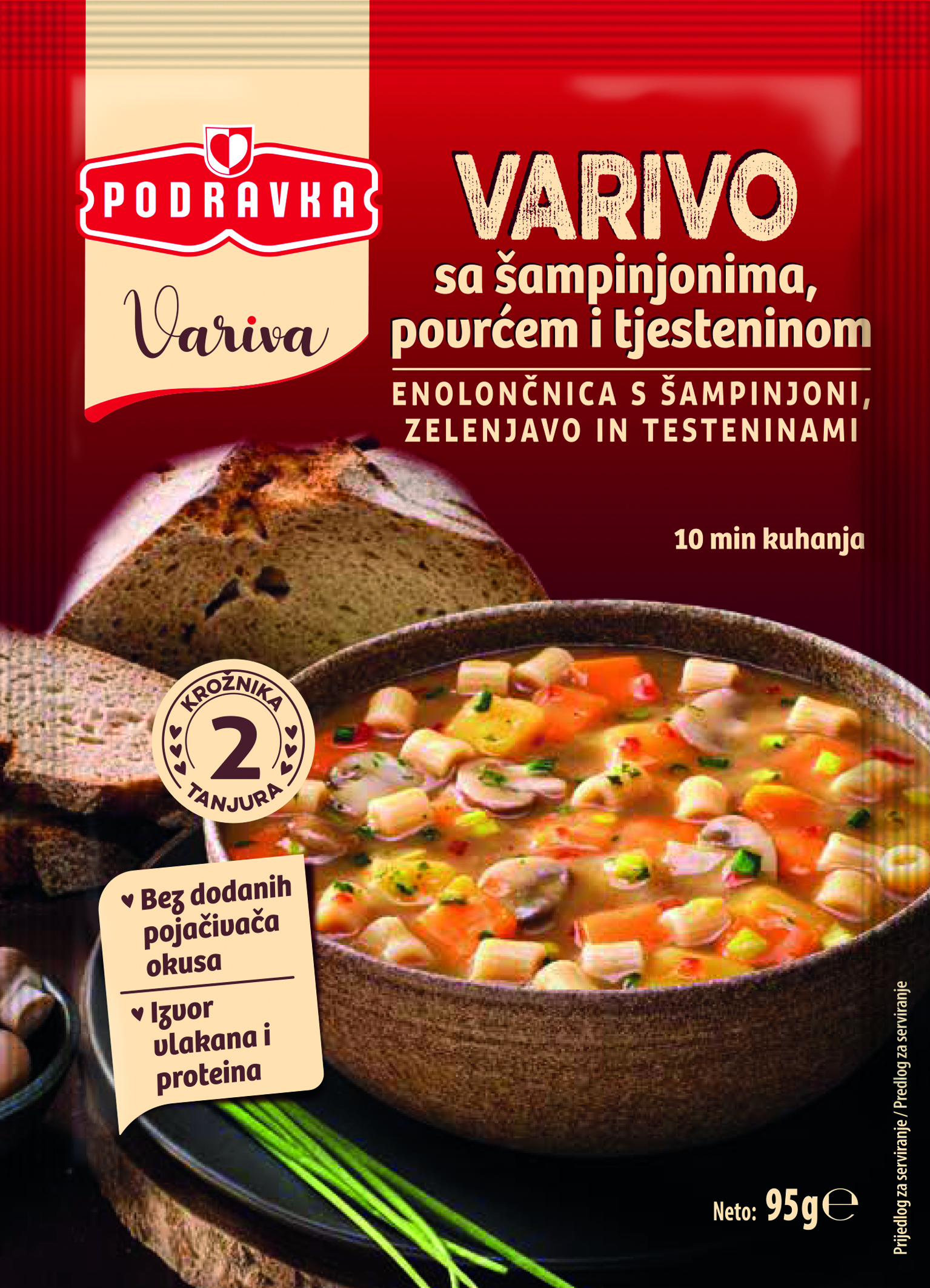 Varivo sa šampinjonima, povrćem i tjesteninom