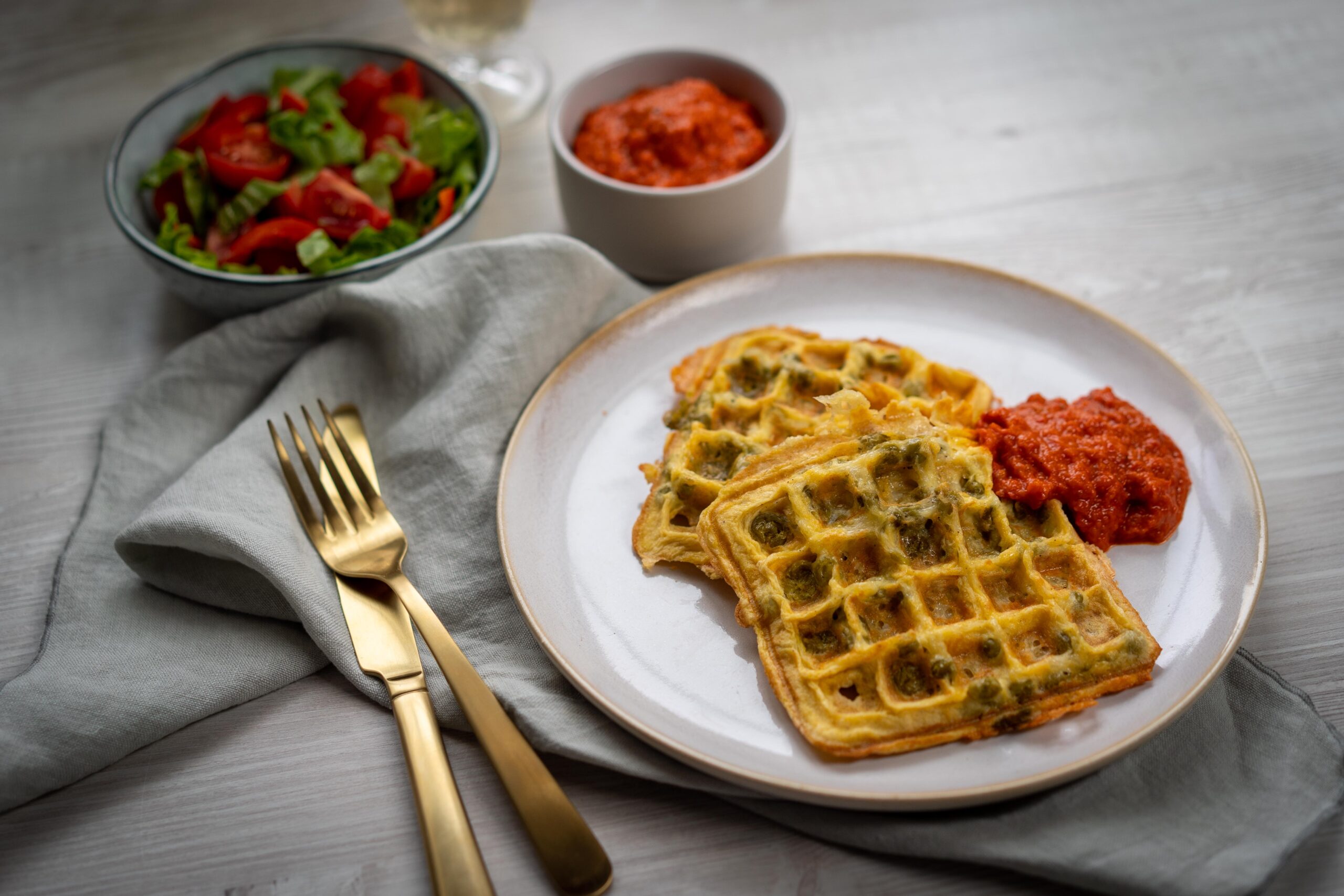 Bezglutenski waffli  s graškom