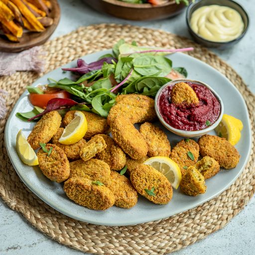 Veggie nuggets od heljde&sjemenki suncokreta s kečapom od cikle