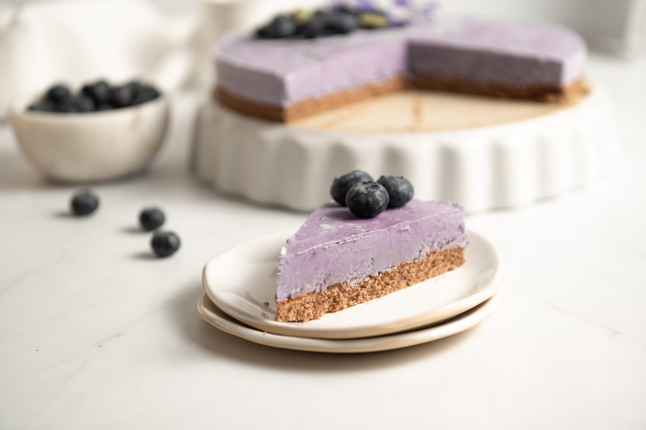 Jednostavan cheesecake s pudingom od borovnica