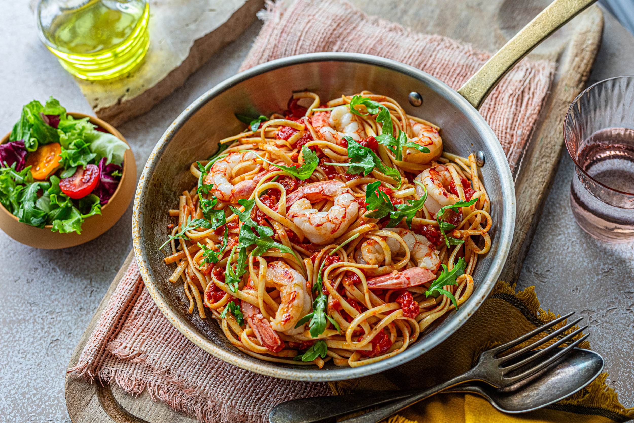 Kozice sa cherry rajčicama i rikulom