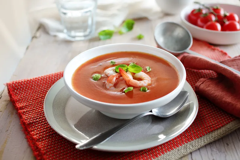 Krem juha od rajčica s kozicama