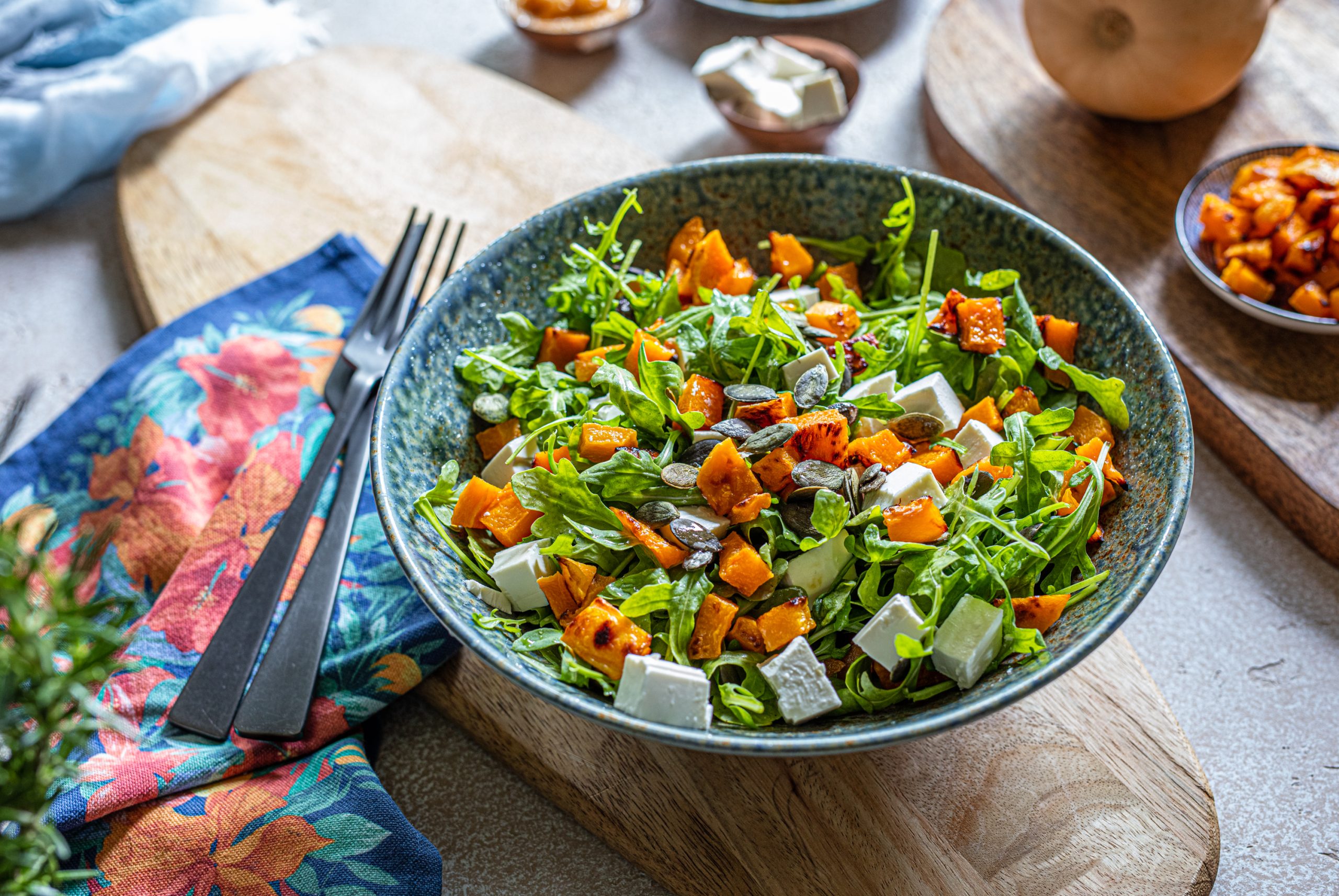 Salata od pečene bundeve i rikule