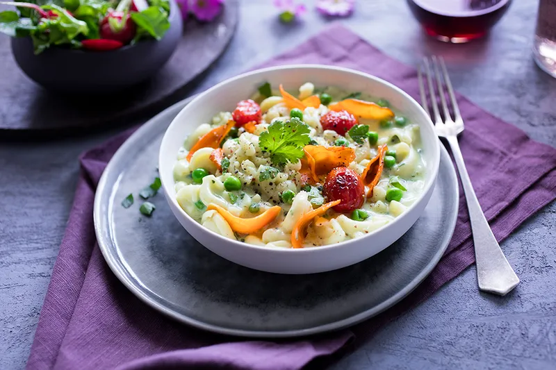 Tjestenina s povrćem, špinatom i sirom