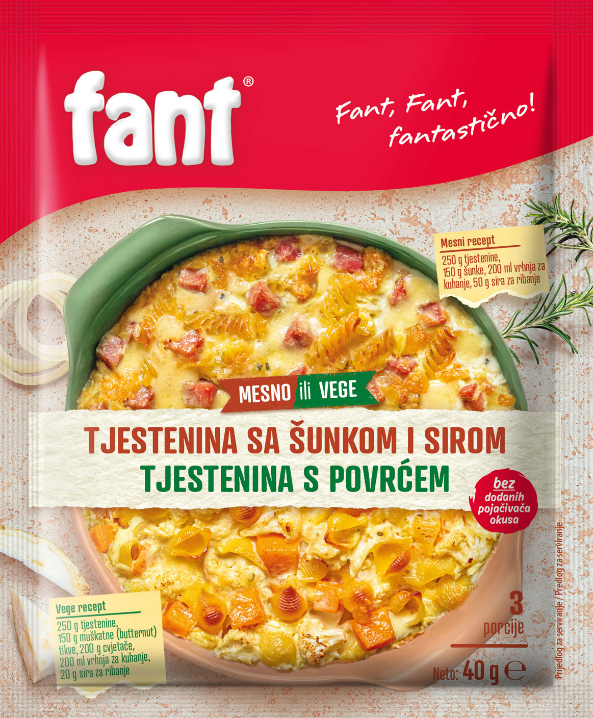 Fant tjestenina sa šunkom i sirom