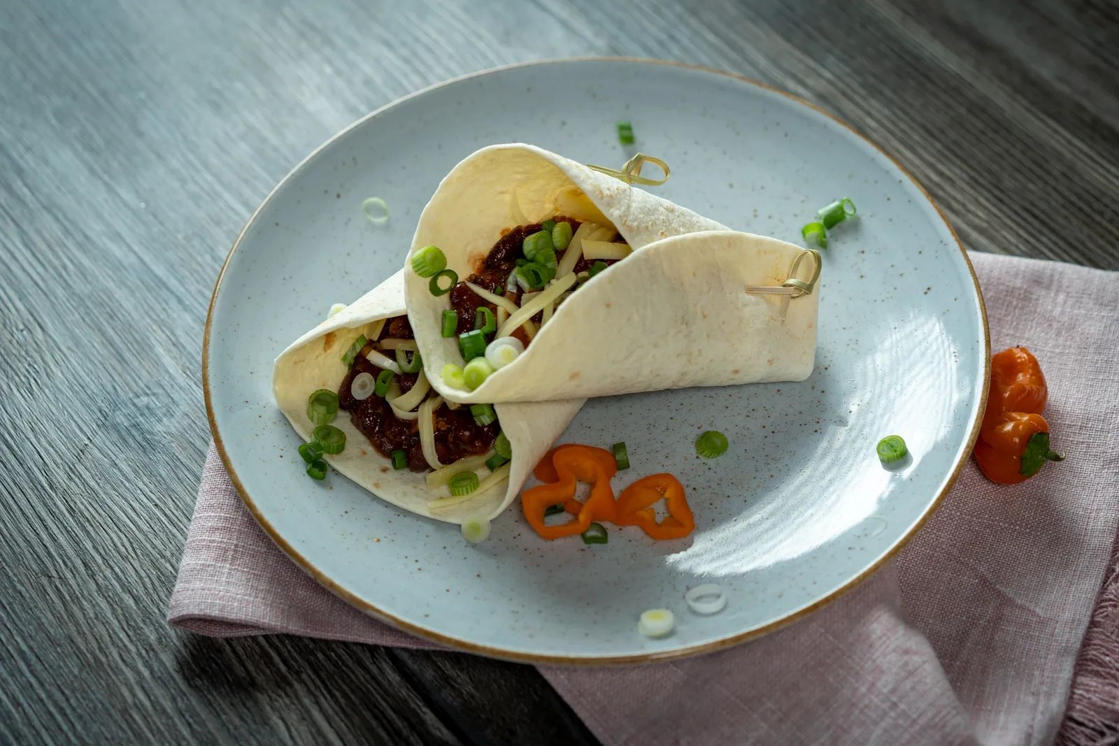 Chilli con carne tortilje